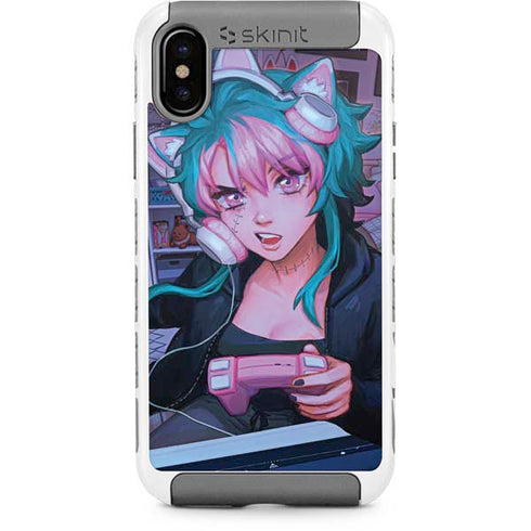 Anime Catgirl Gamer Nerd by Ivy Dolamore iPhone Cases
